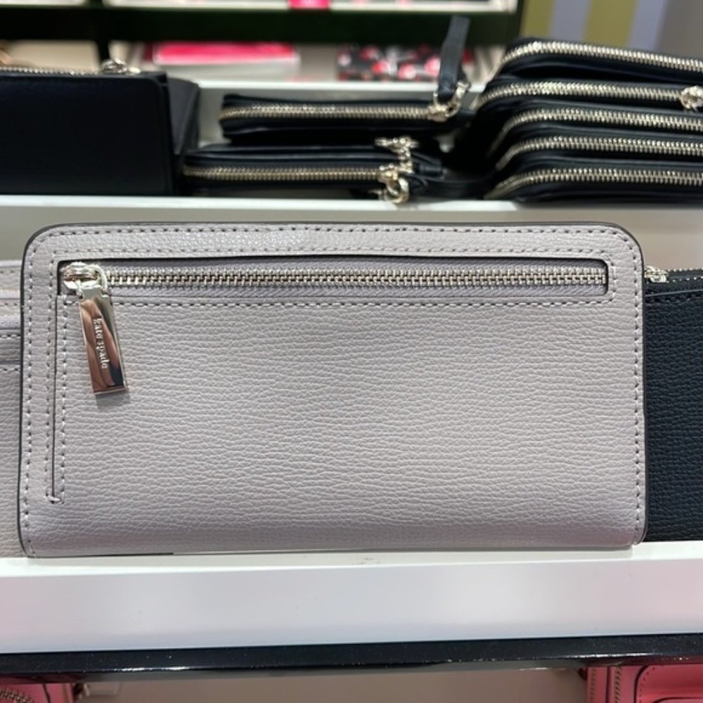 Kate Spade Darcy Large Slim Bifold Wallet Warm Taupe - Picture 14 of 16